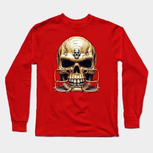 Skull with helmet Long Sleeve T-Shirt